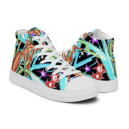 Vivid Overgrowth on a Men's High Top Canvas Shoes