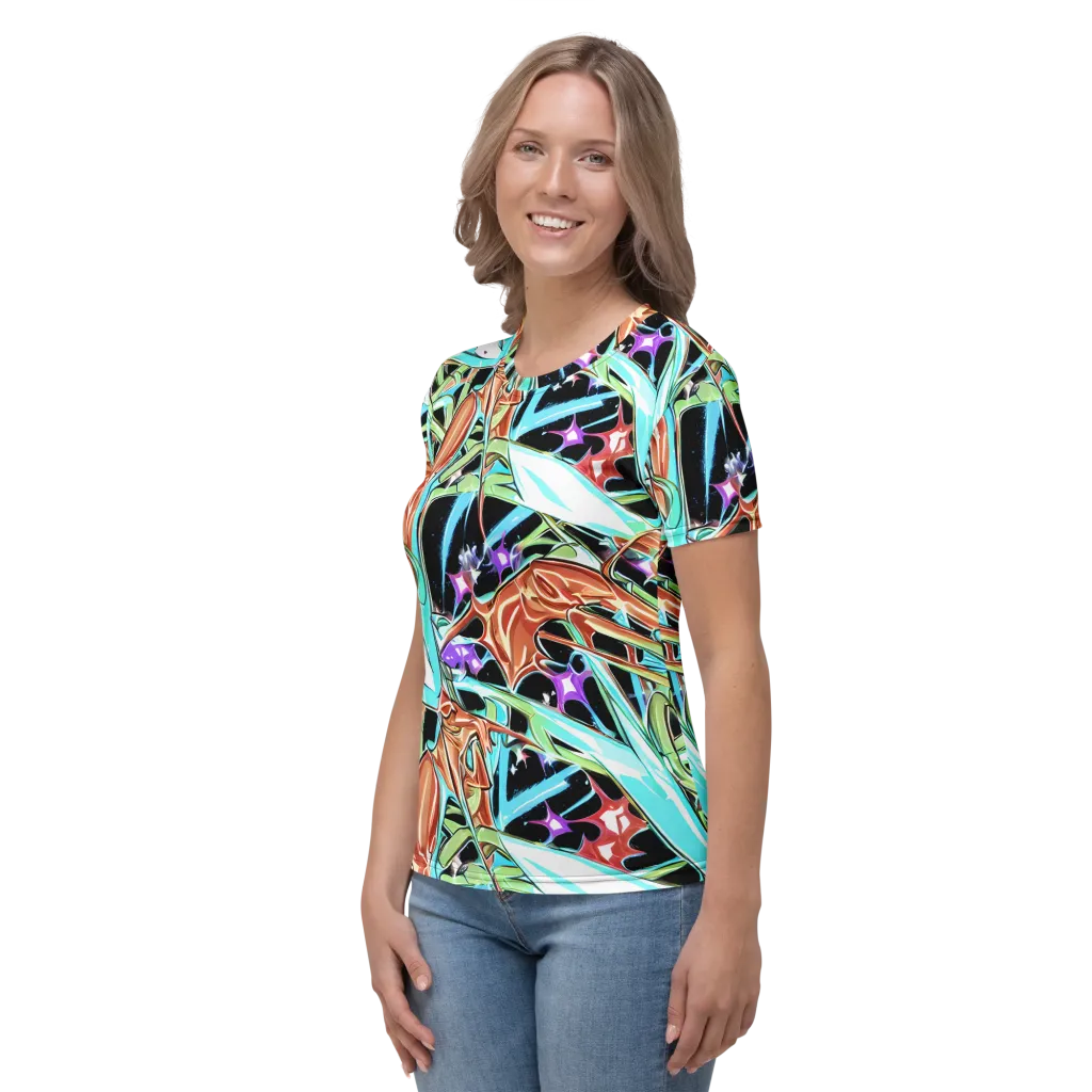 Vivid Overgrowth on Women's Crew Neck T-Shirt — Left