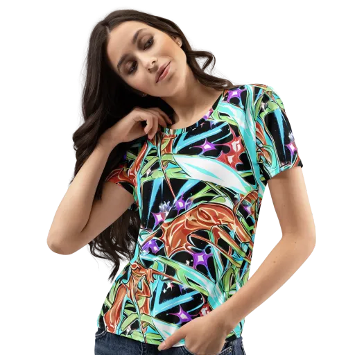 Vivid Overgrowth on a Women's Crew Neck T-Shirt