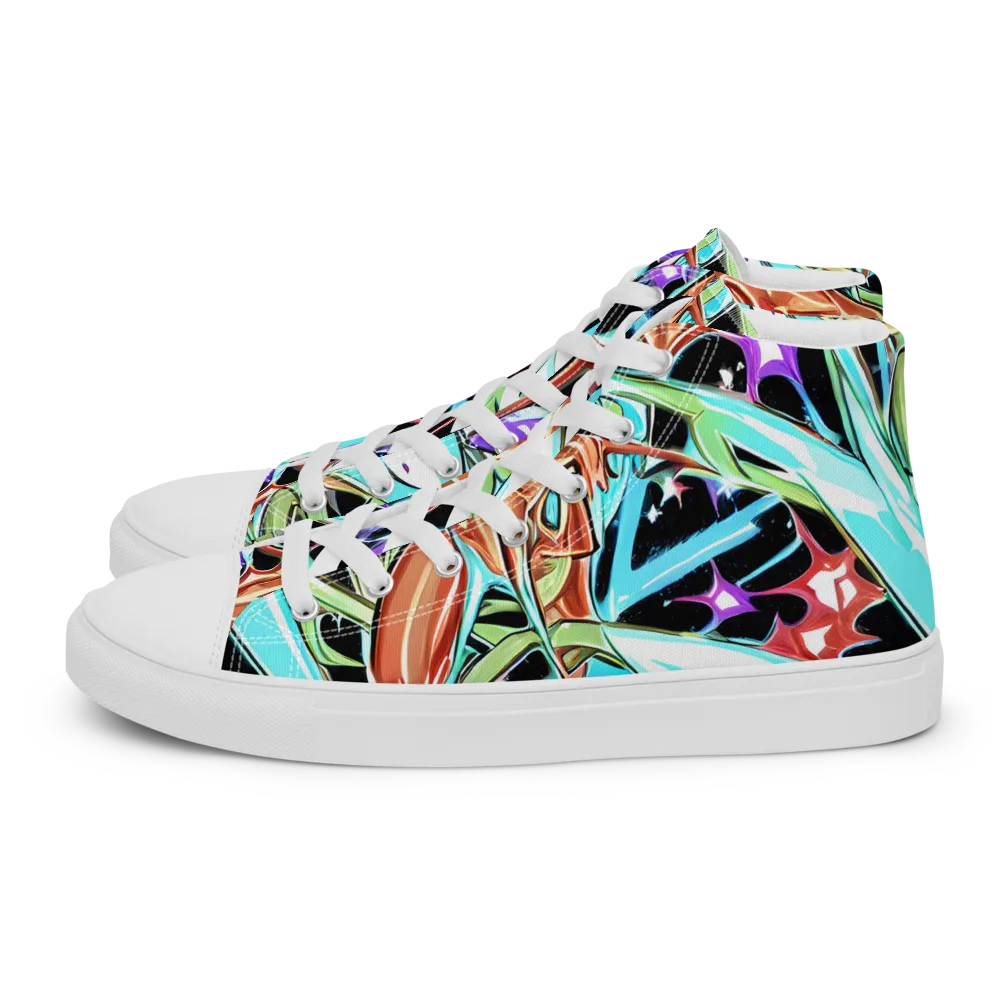 Vivid Overgrowth on Women's High Top Canvas Shoes — Left