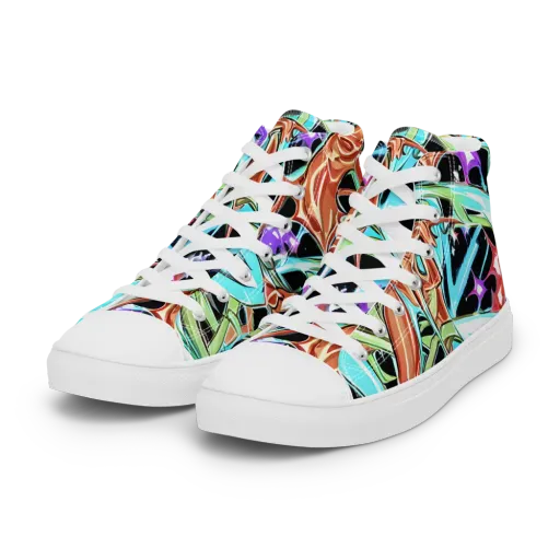 Vivid Overgrowth on a Women's High Top Canvas Shoes