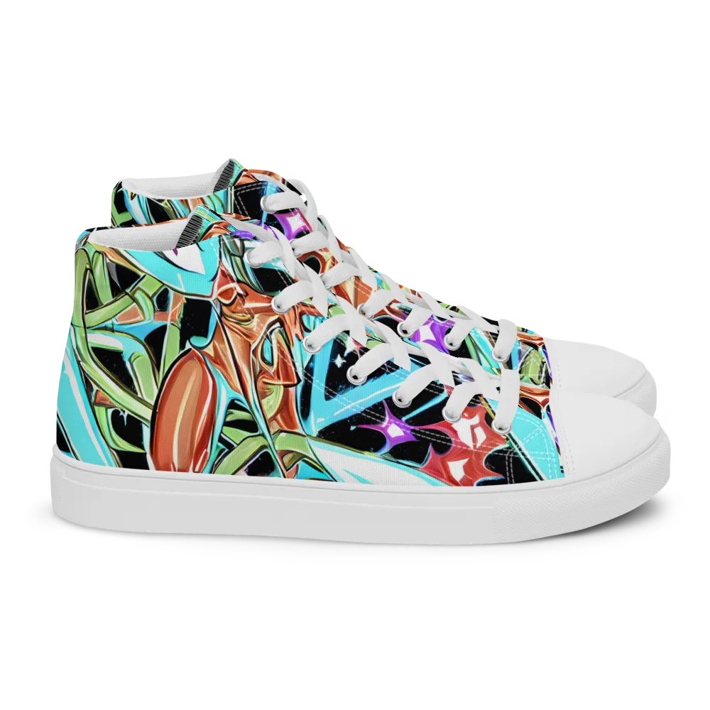Vivid Overgrowth on Women's High Top Canvas Shoes — Right