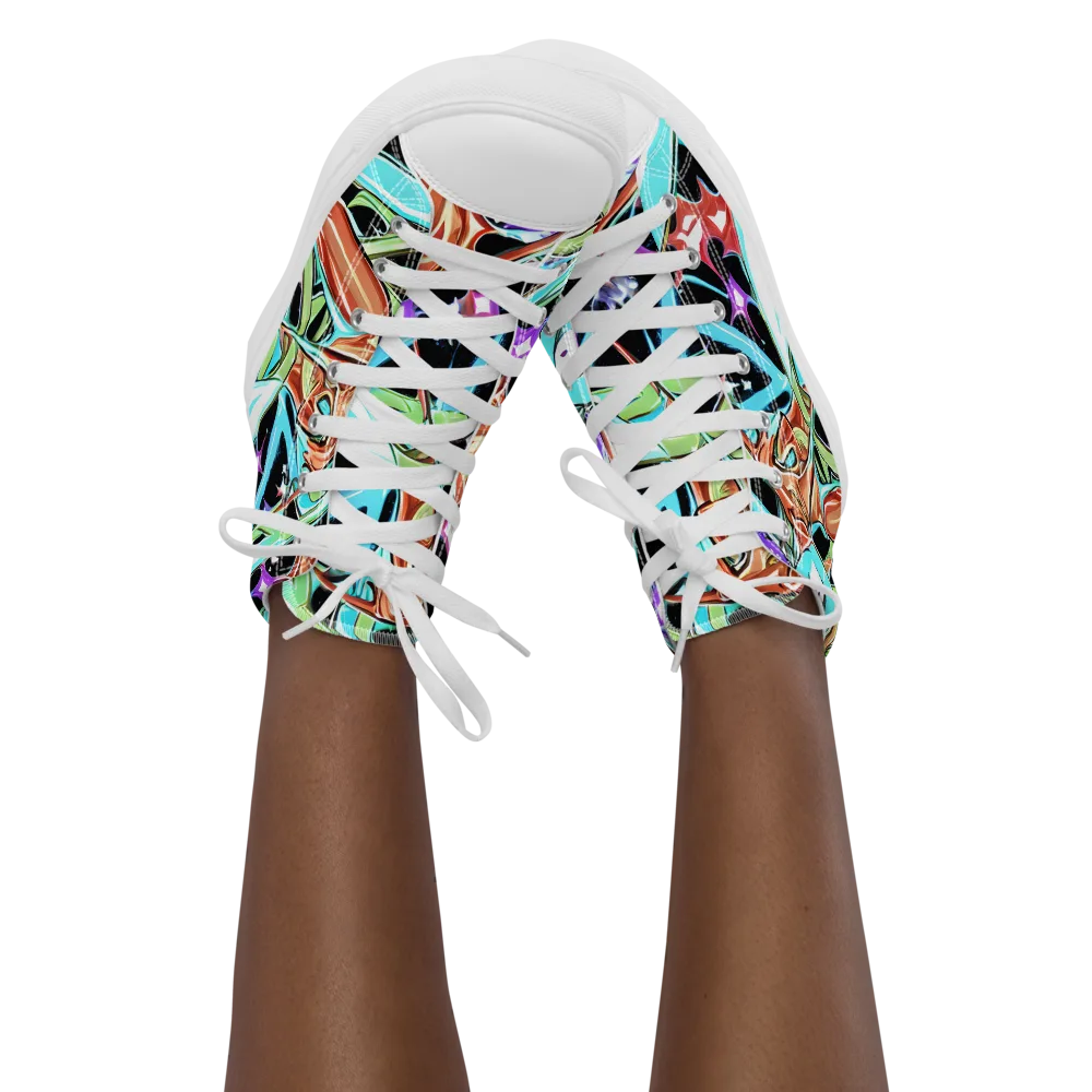 Vivid Overgrowth on Women's High Top Canvas Shoes — Front