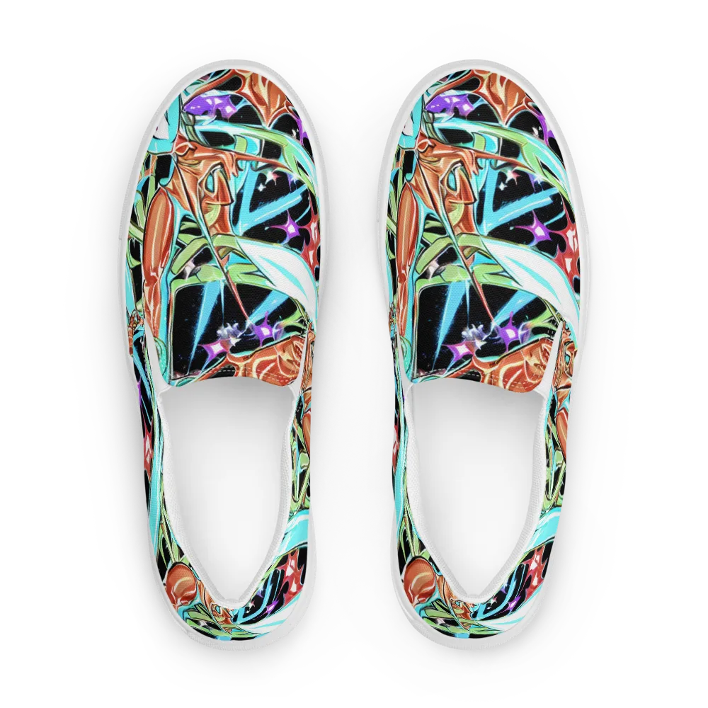 Vivid Overgrowth on Men's Slip-On Canvas Shoes — Front