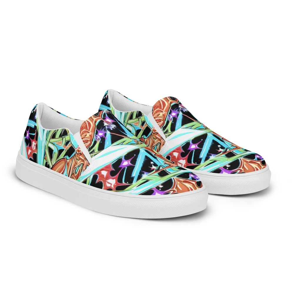 Vivid Overgrowth on Men's Slip-On Canvas Shoes — Right Front