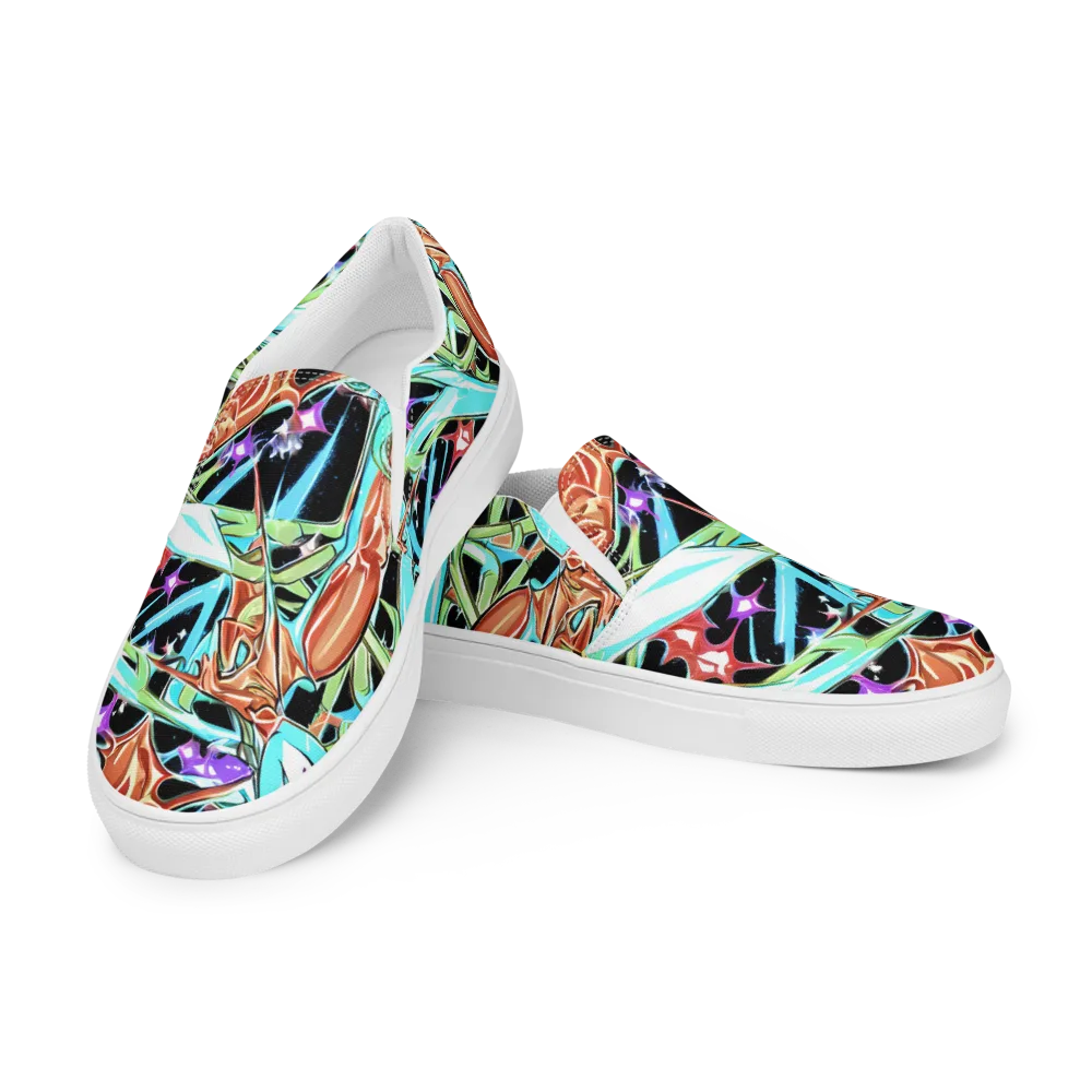 Vivid Overgrowth on Men's Slip-On Canvas Shoes — Left Front