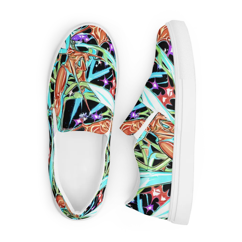 Vivid Overgrowth on Men's Slip-On Canvas Shoes — Front