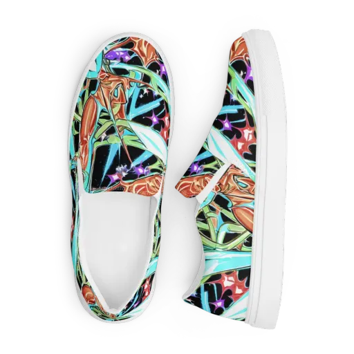 Vivid Overgrowth on a Men's Slip-On Canvas Shoes