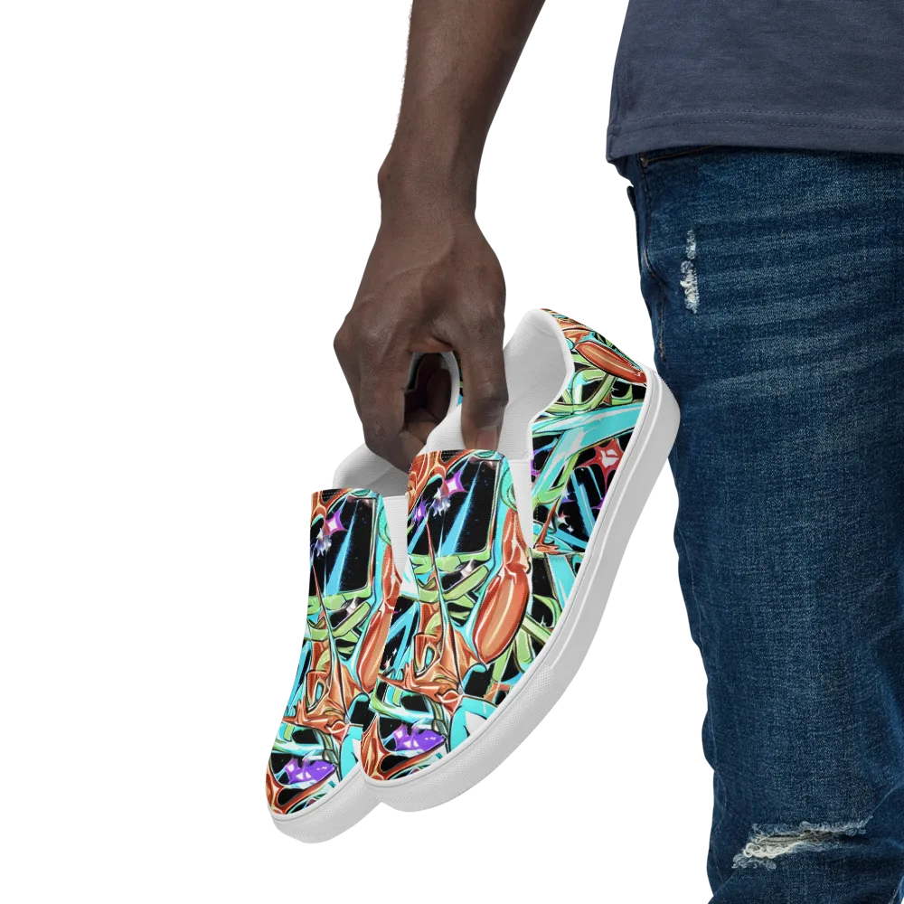 Vivid Overgrowth on Men's Slip-On Canvas Shoes — Left Front