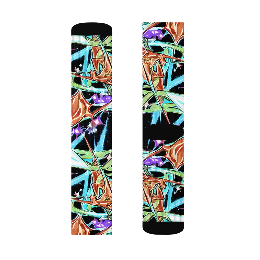 Vivid Overgrowth on Socks — Right Sock