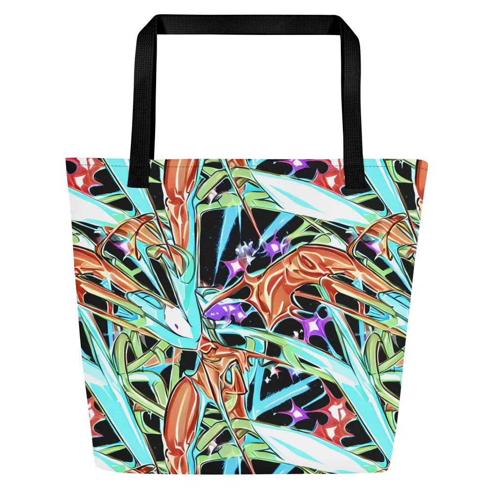 Vivid Overgrowth on Large Tote Bag W/ Pocket — Front