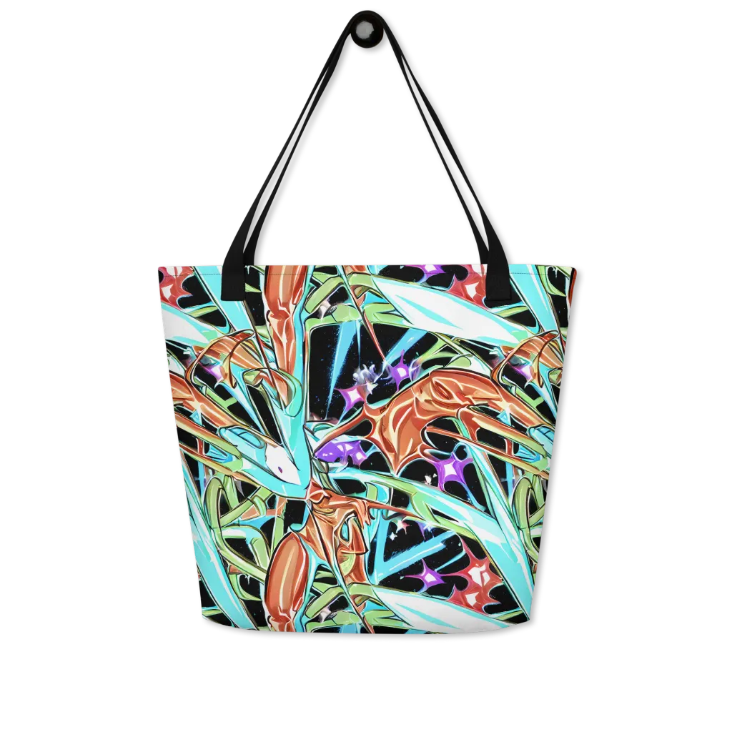 Vivid Overgrowth on Large Tote Bag W/ Pocket — Front