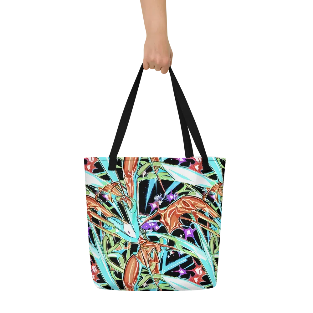 Vivid Overgrowth on Large Tote Bag W/ Pocket — Front