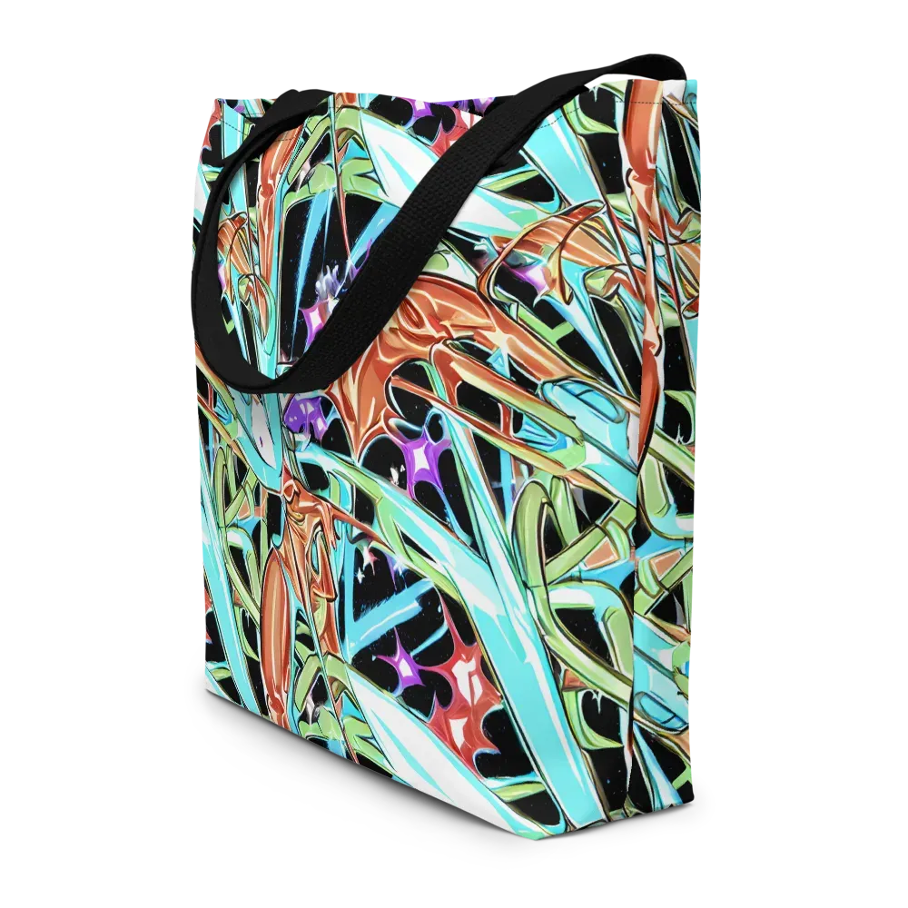 Vivid Overgrowth on Large Tote Bag W/ Pocket — Front