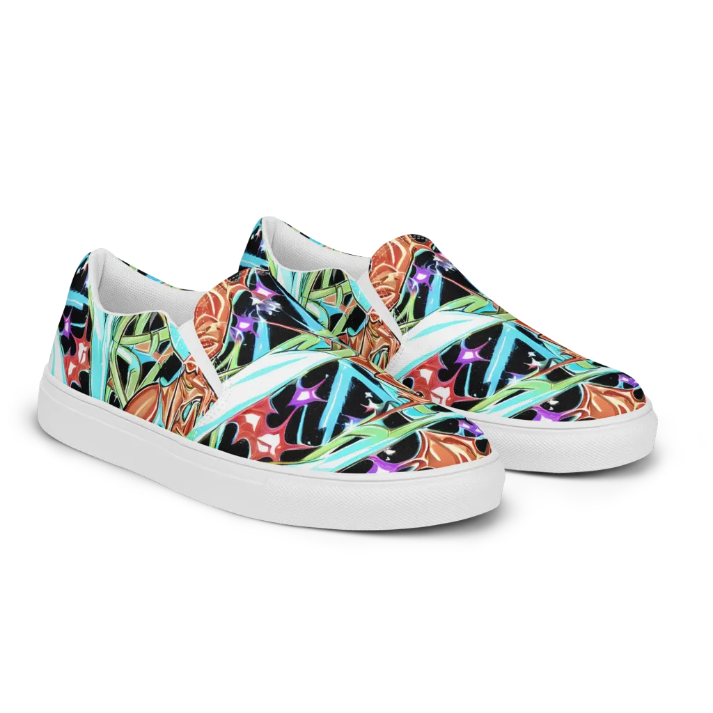 Vivid Overgrowth on Women's Slip-On Canvas Shoes — Right Front