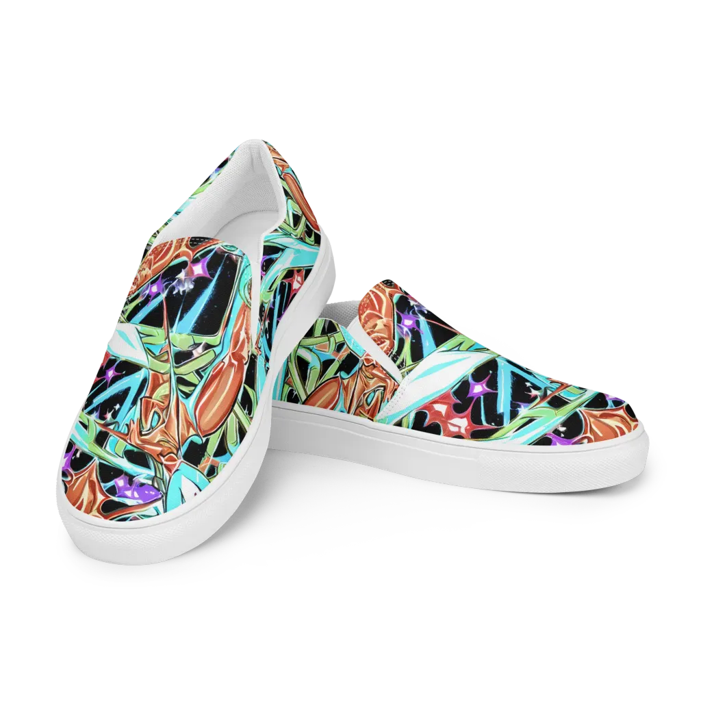 Vivid Overgrowth on Women's Slip-On Canvas Shoes — Left Front