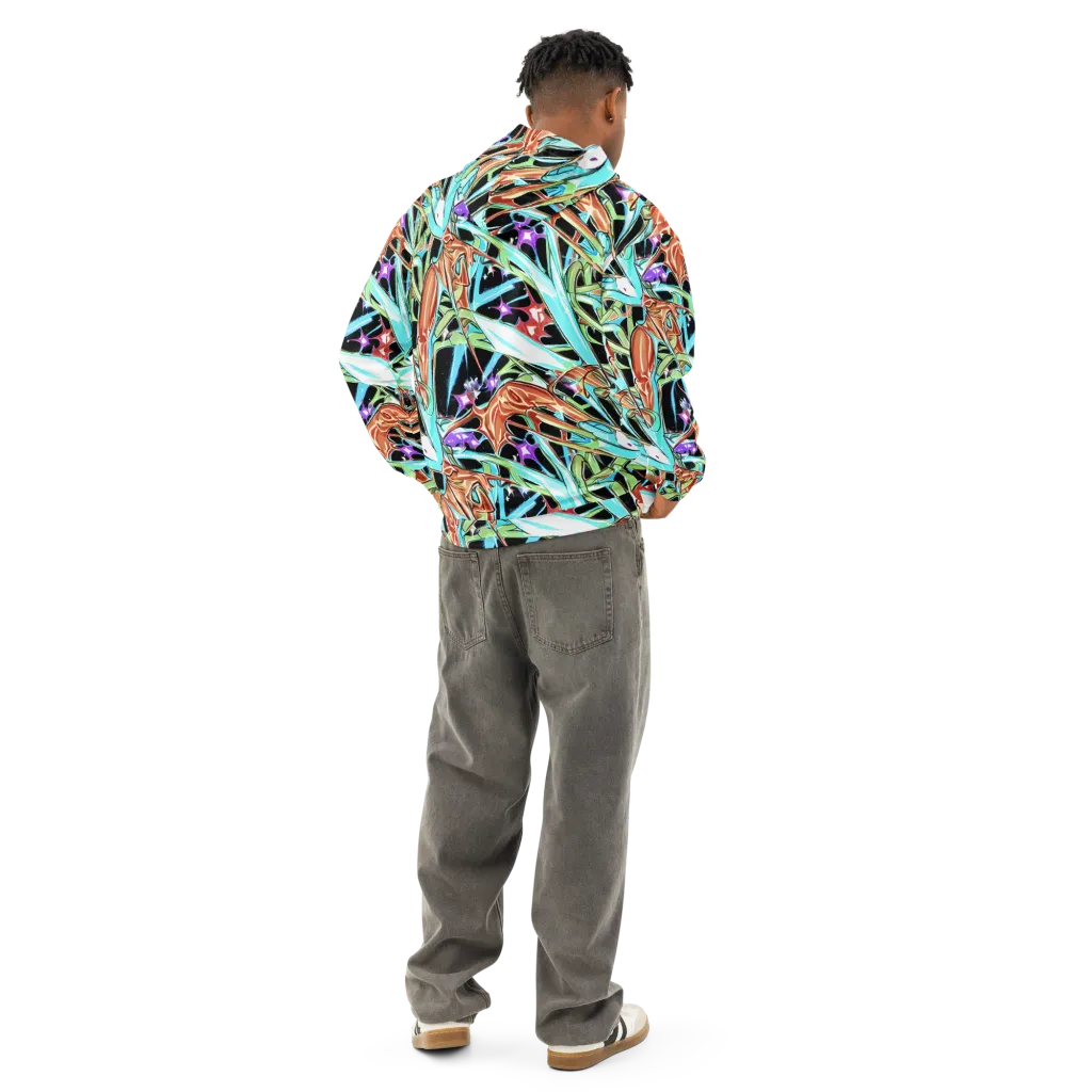 Vivid Overgrowth on Cotton Hoodie — Back