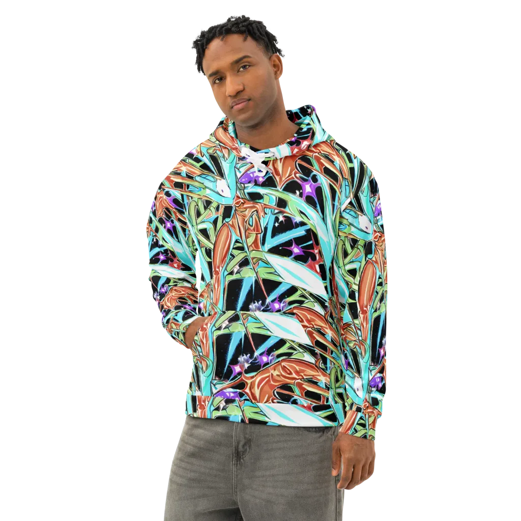Vivid Overgrowth on Cotton Hoodie — Left Front