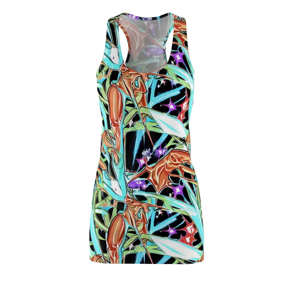 Vivid Overgrowth on Racerback Dress — Front