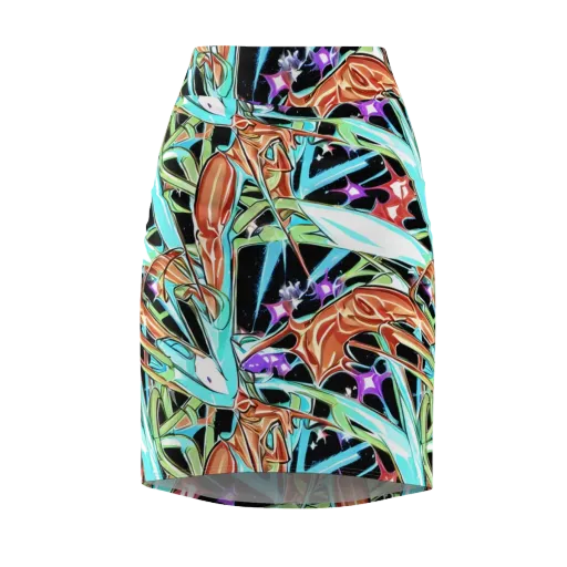 Vivid Overgrowth on a Pencil Skirt