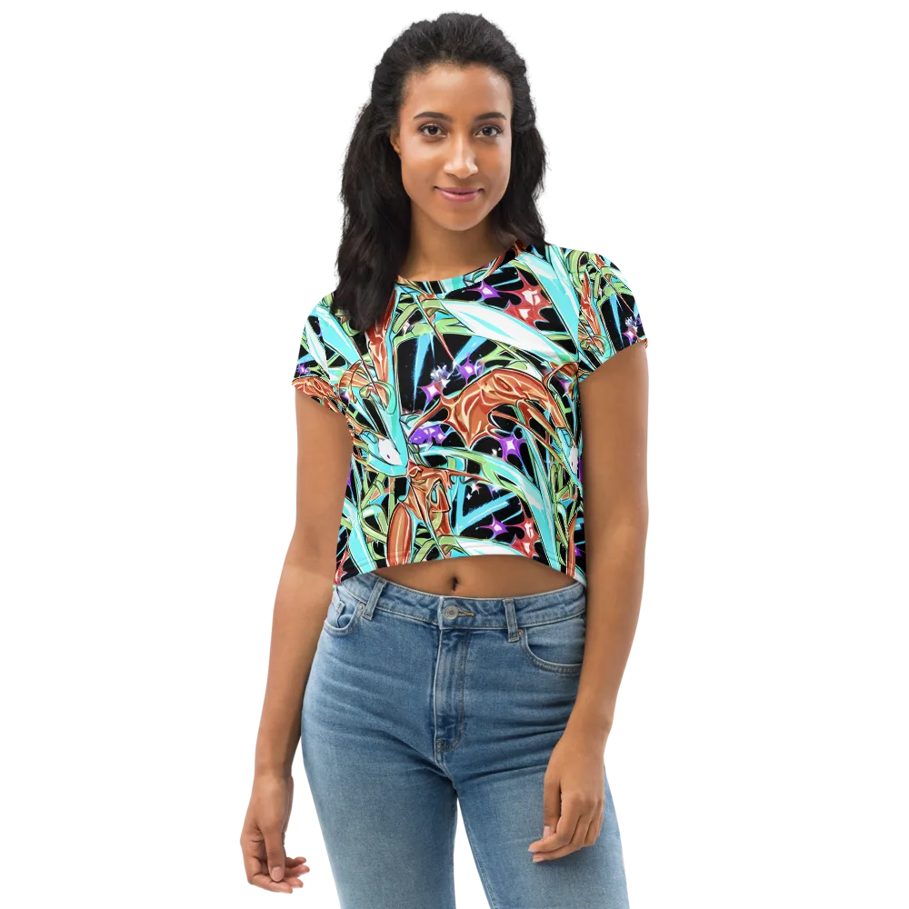 Vivid Overgrowth on Crop Tee — Front