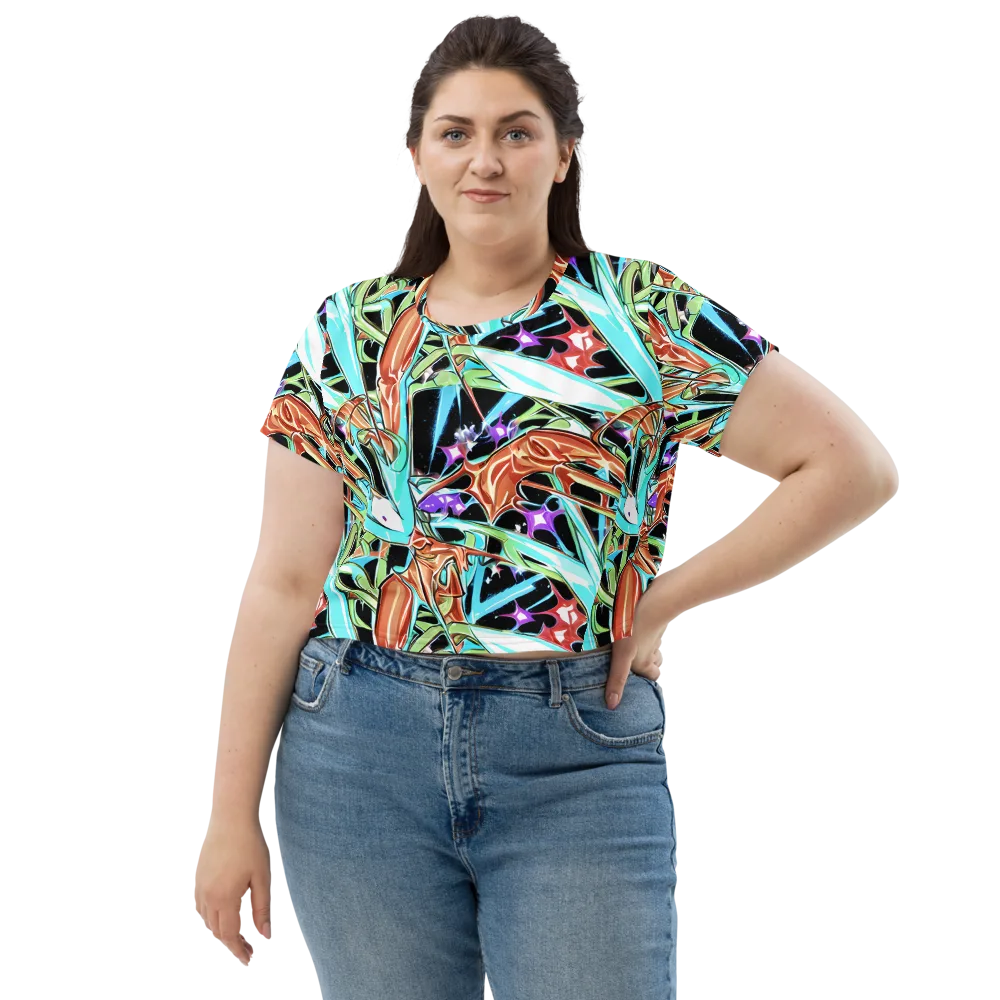Vivid Overgrowth on Crop Tee — Front