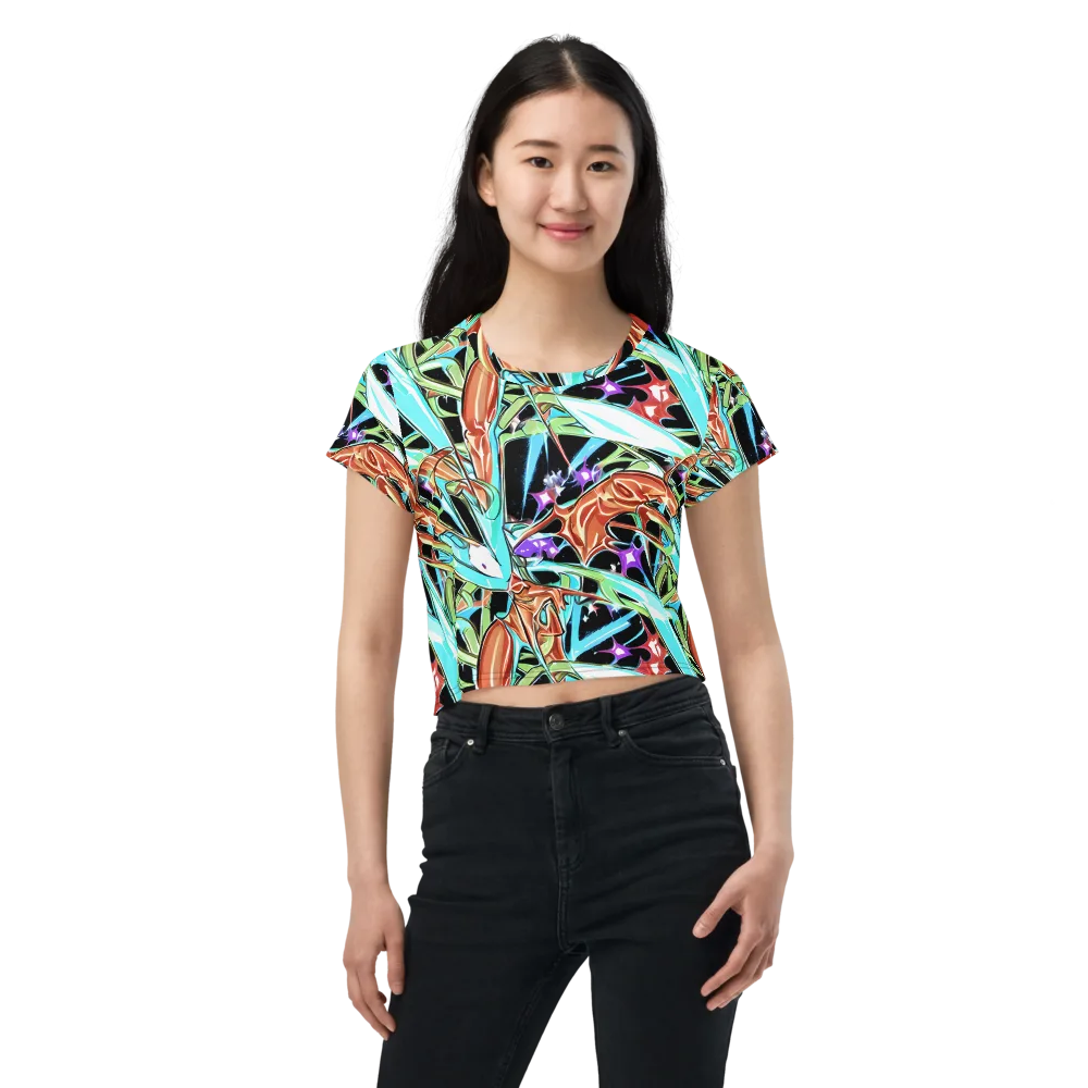 Vivid Overgrowth on Crop Tee — Front