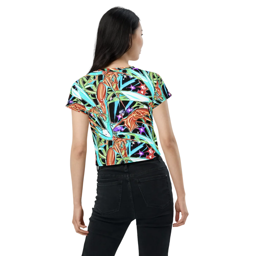 Vivid Overgrowth on Crop Tee — Back