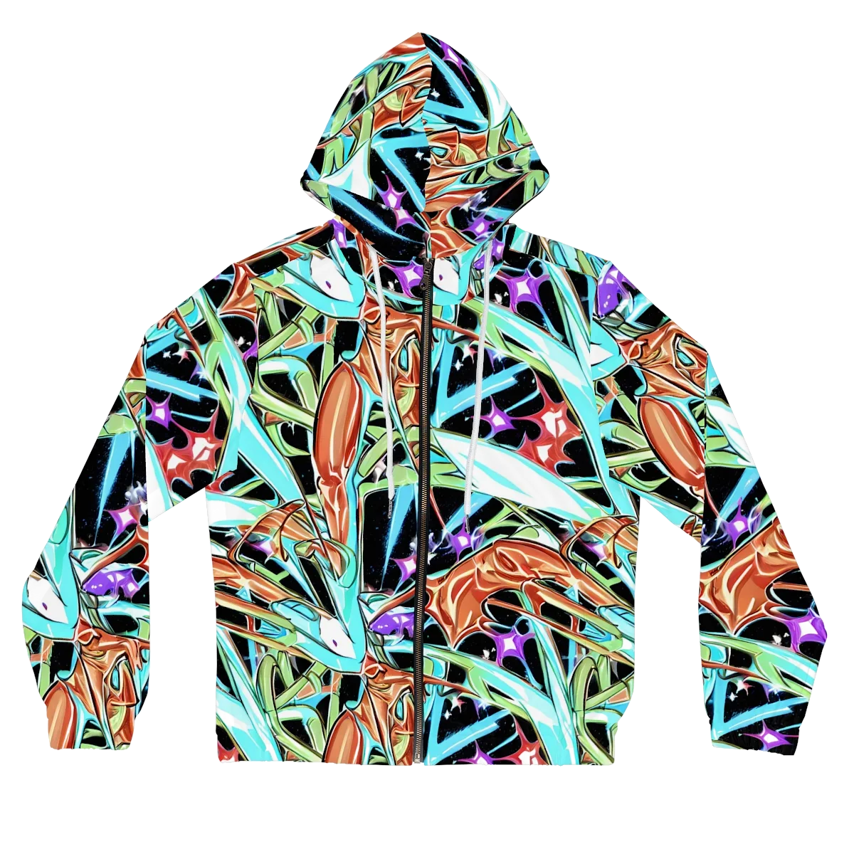 Vivid Overgrowth on Women's Full-Zip Hoodie — Front