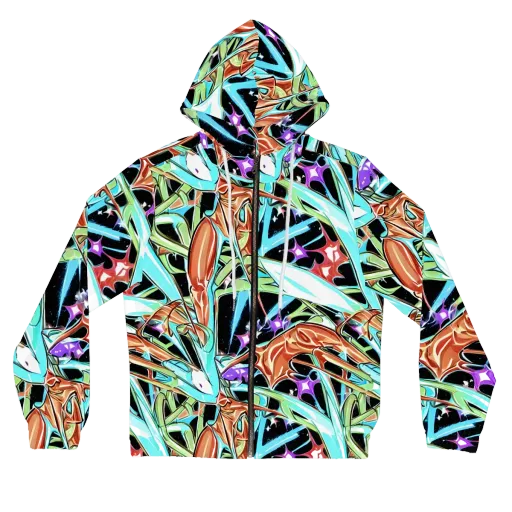 Vivid Overgrowth on a Women's Full-Zip Hoodie