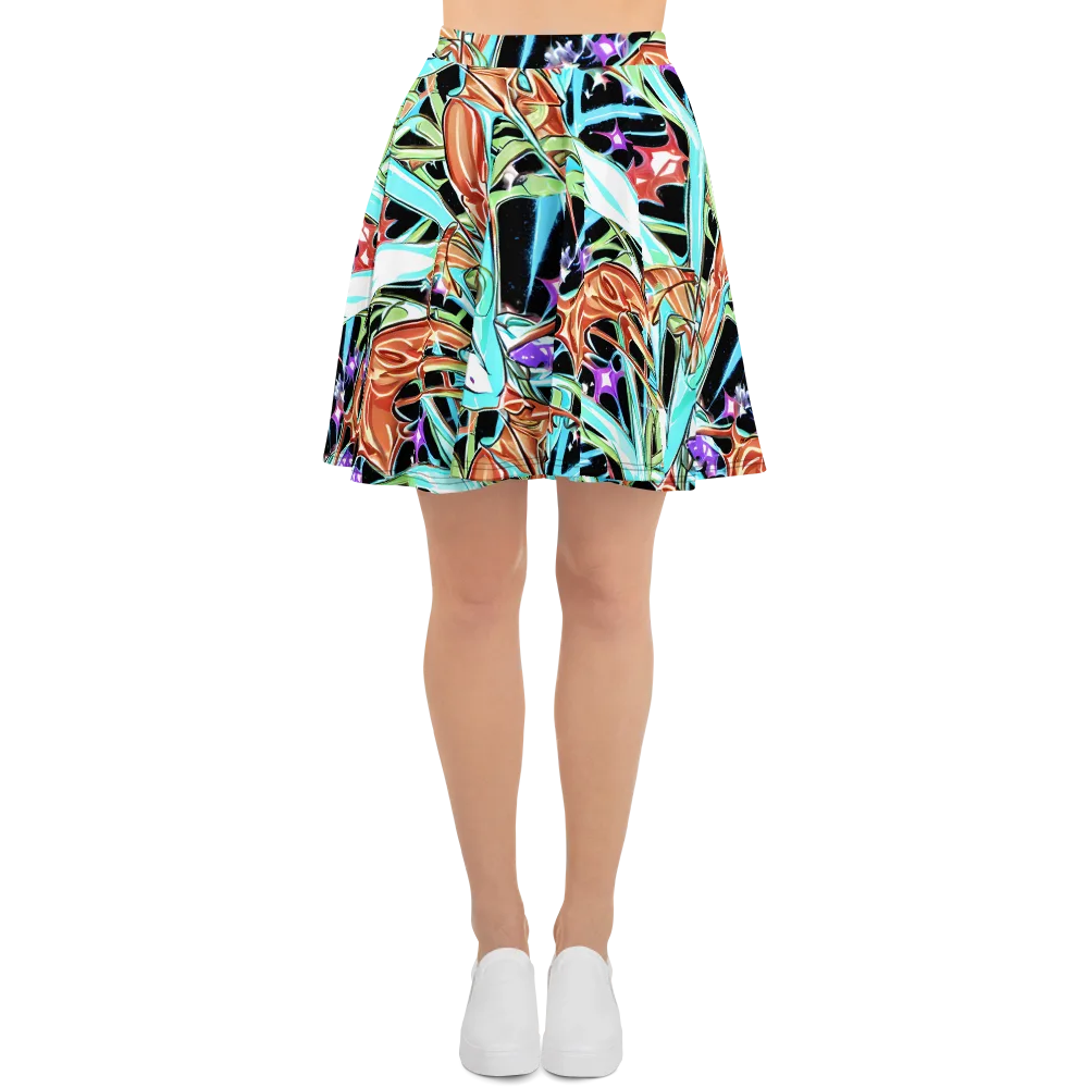 Vivid Overgrowth on Skater Skirt — Front