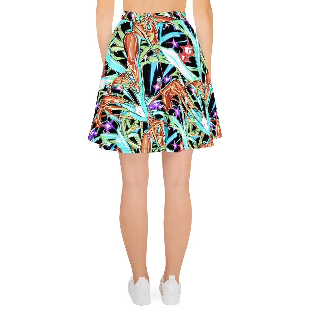 Vivid Overgrowth on Skater Skirt — Back