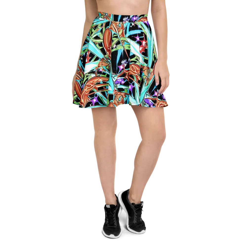 Vivid Overgrowth on Skater Skirt — Front