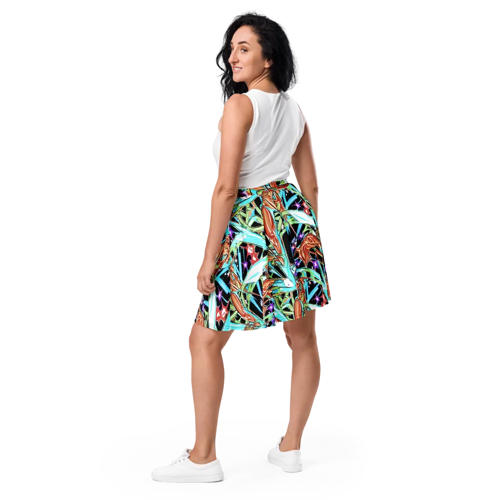 Vivid Overgrowth on Skater Skirt — Back