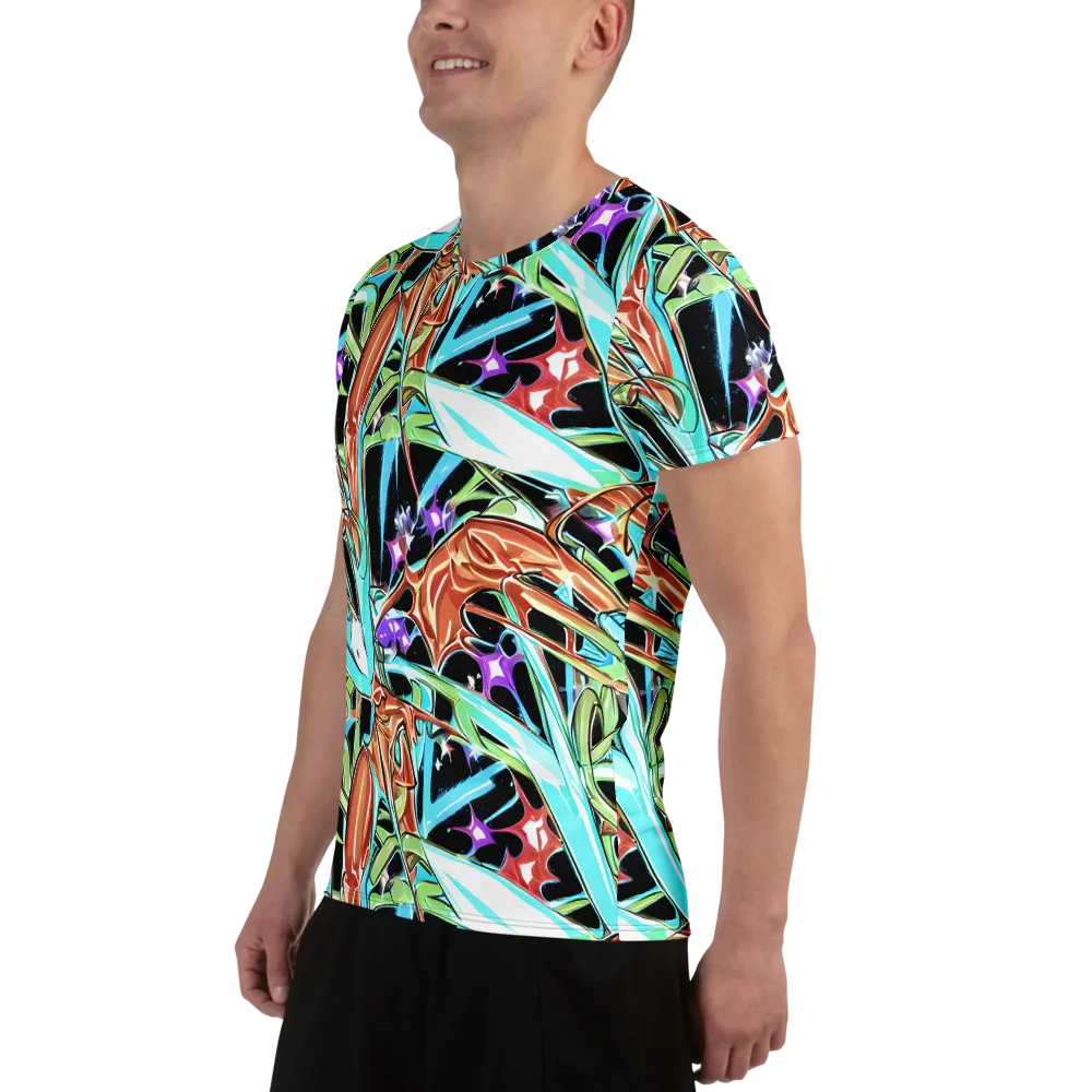 Vivid Overgrowth on Men's Athletic T-Shirt — Left