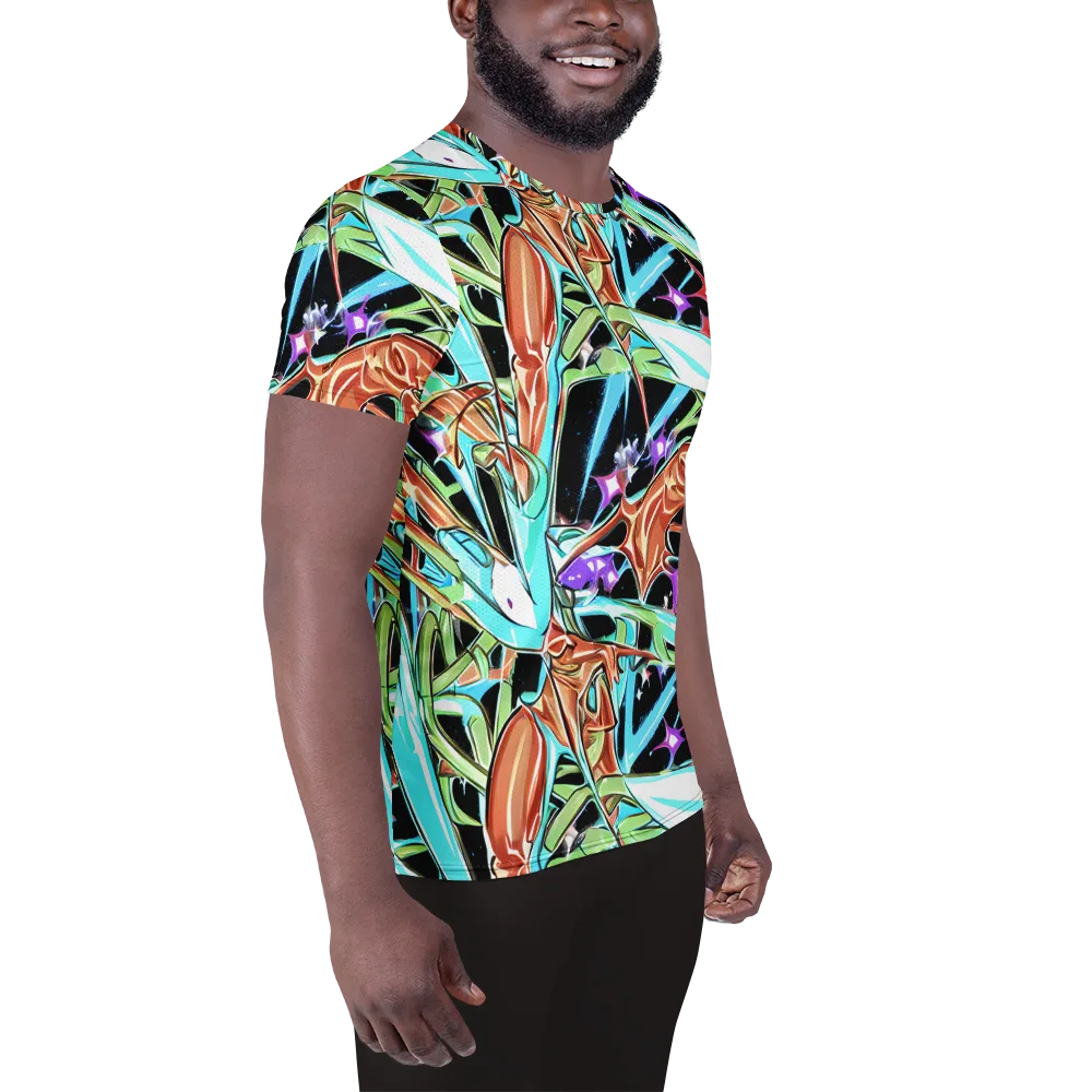 Vivid Overgrowth on Men's Athletic T-Shirt — Right