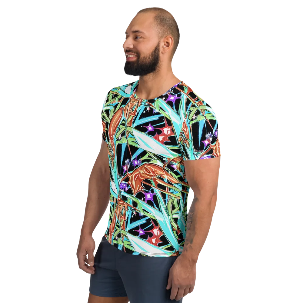 Vivid Overgrowth on Men's Athletic T-Shirt — Left