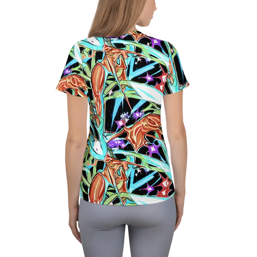 Vivid Overgrowth on Women's Athletic T-Shirt — Back