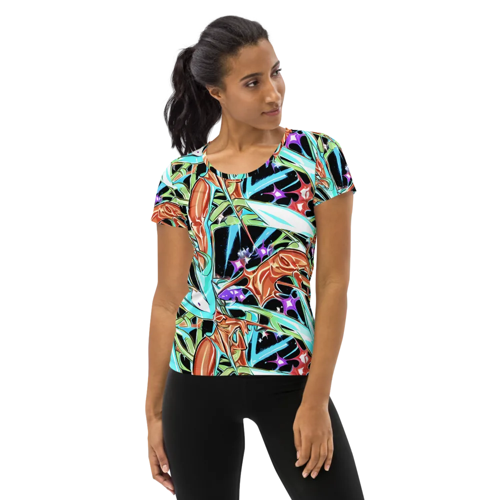 Vivid Overgrowth on Women's Athletic T-Shirt — Front