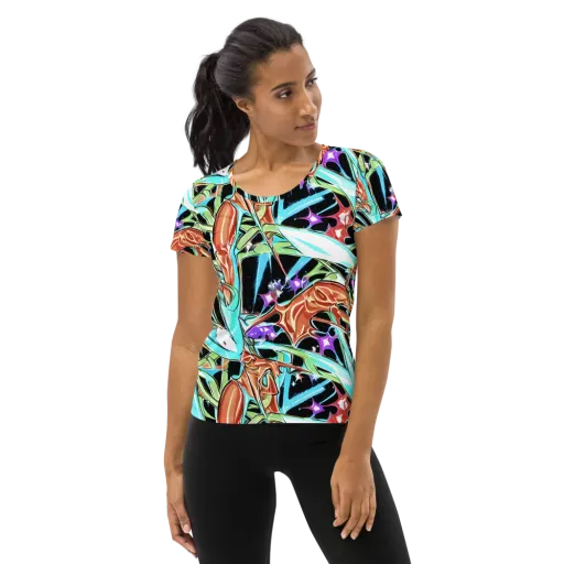 Vivid Overgrowth on a Women's Athletic T-Shirt