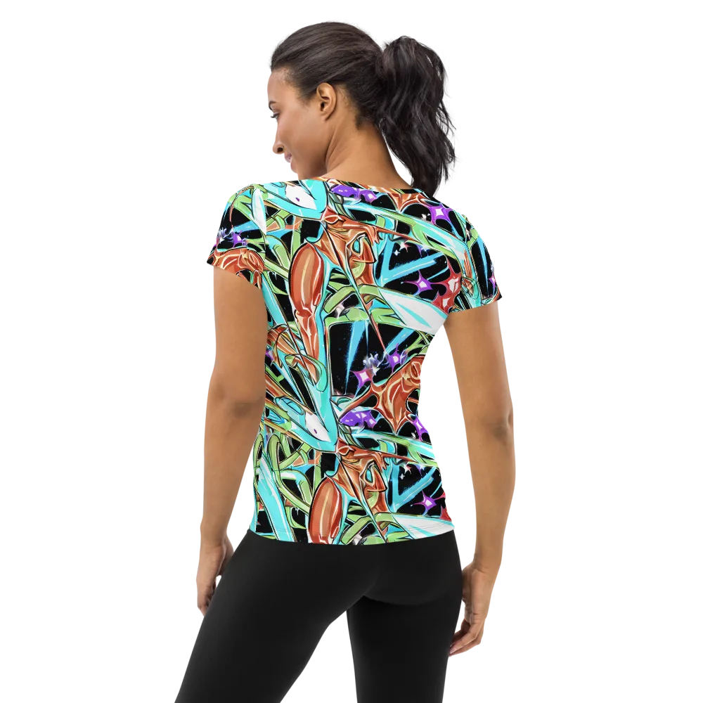 Vivid Overgrowth on Women's Athletic T-Shirt — Back