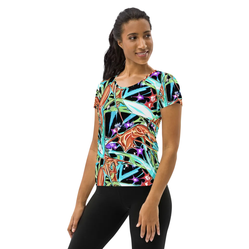 Vivid Overgrowth on Women's Athletic T-Shirt — Left