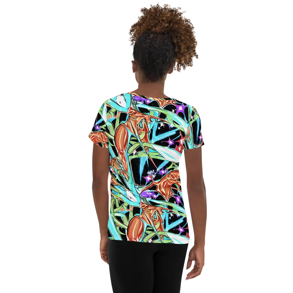 Vivid Overgrowth on Women's Athletic T-Shirt — Back
