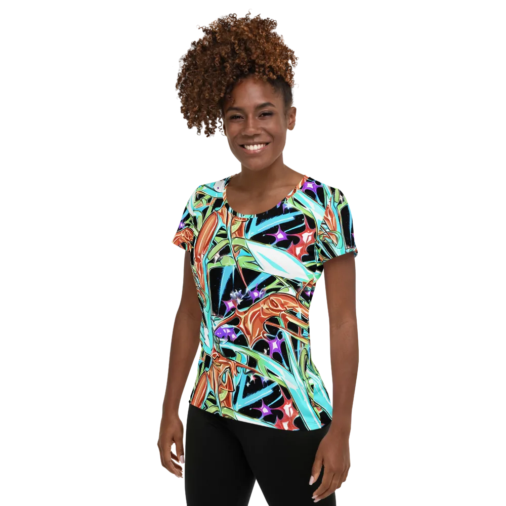 Vivid Overgrowth on Women's Athletic T-Shirt — Left