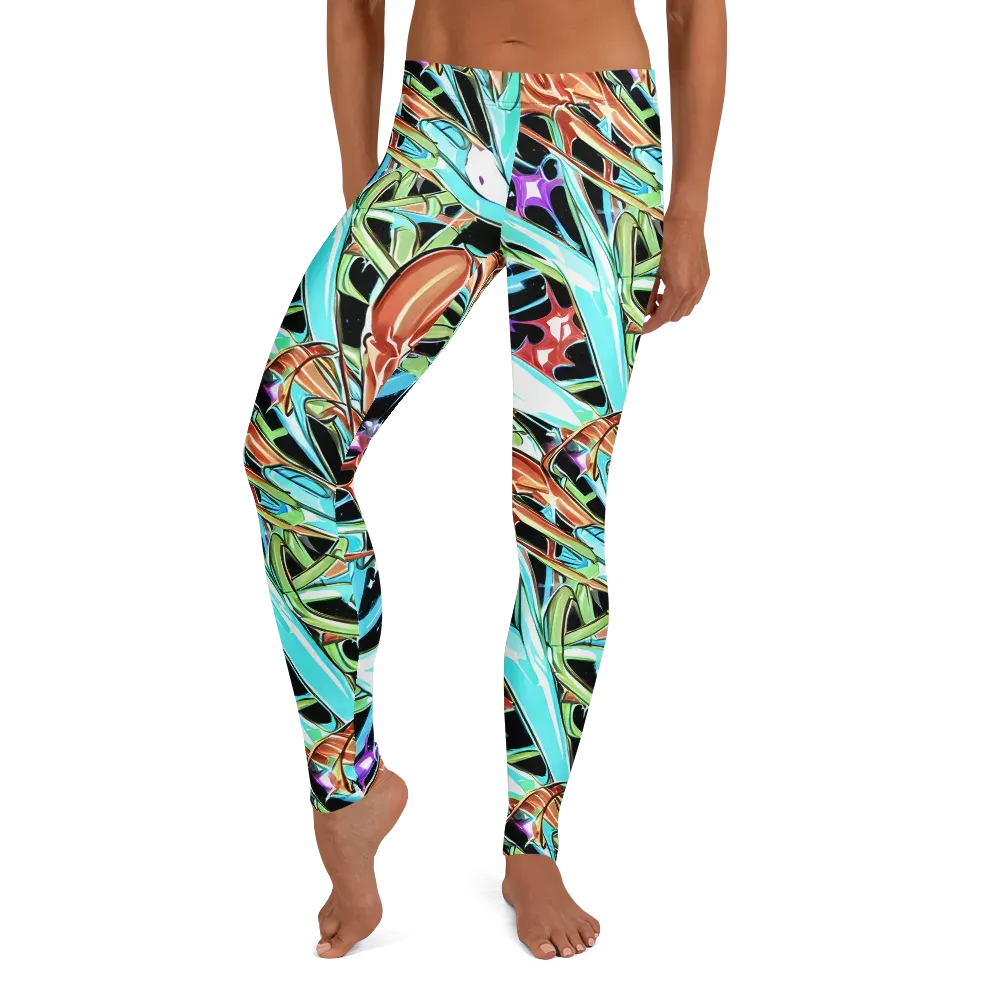 Vivid Overgrowth on Leggings — Front