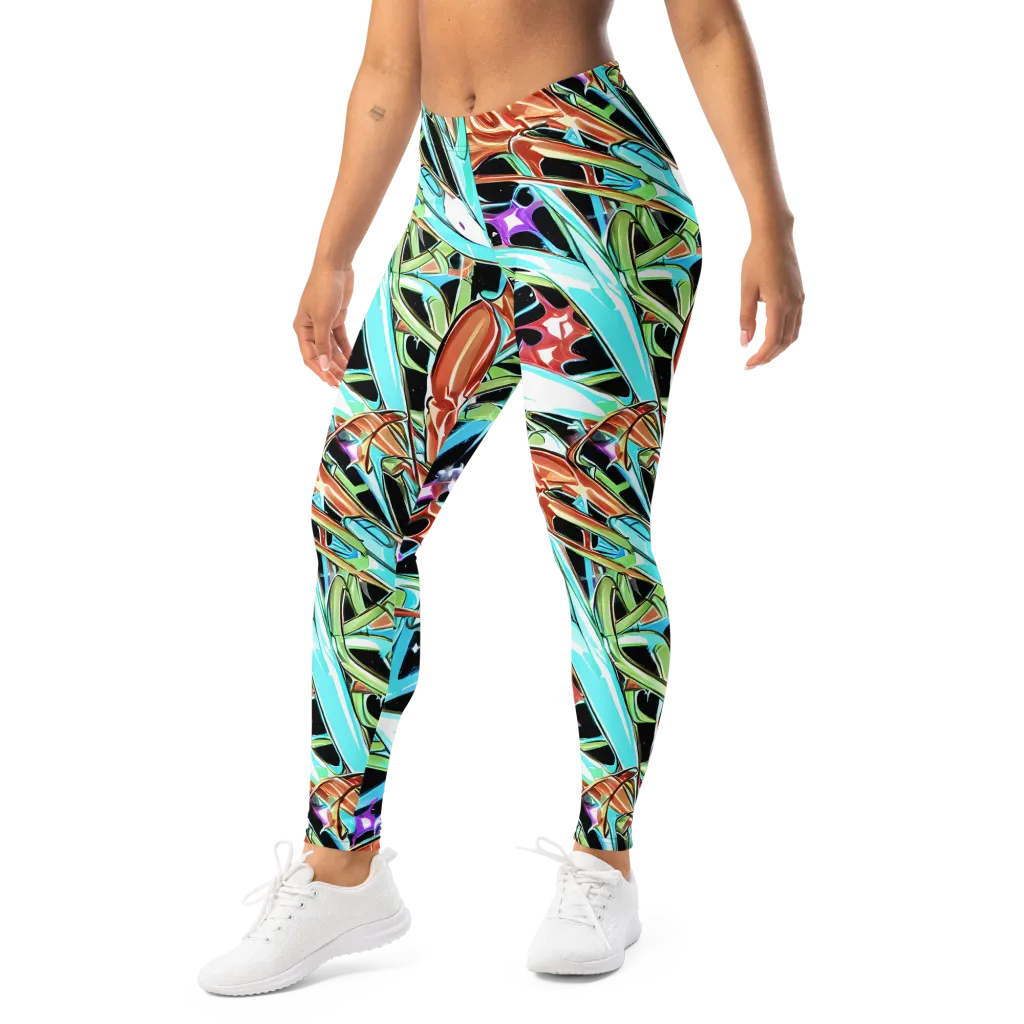 Vivid Overgrowth on Leggings — Left Front