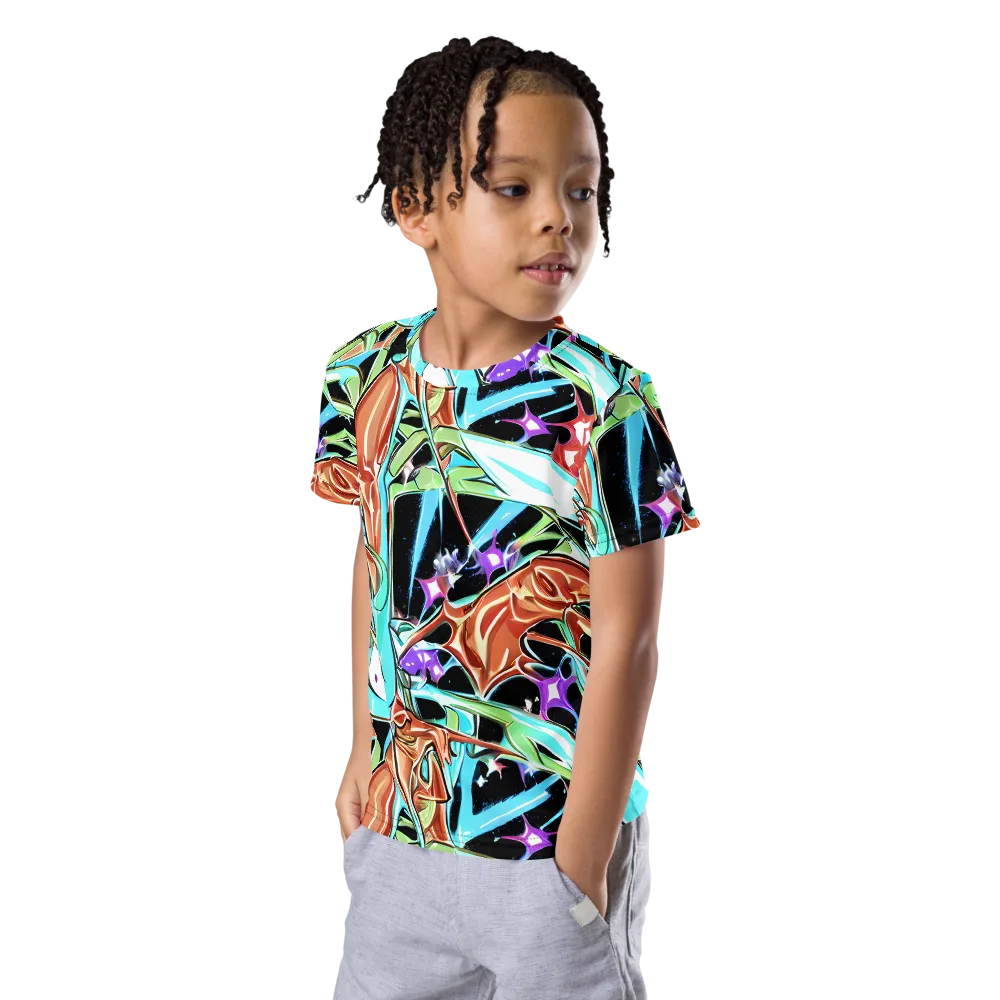 Vivid Overgrowth on Kids Crew Neck T-Shirt — Left Front