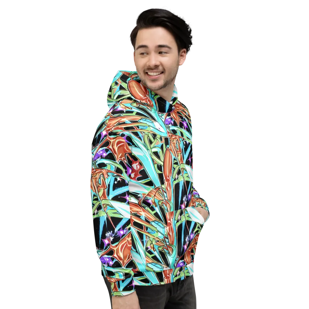 Vivid Overgrowth on Hoodie — Right