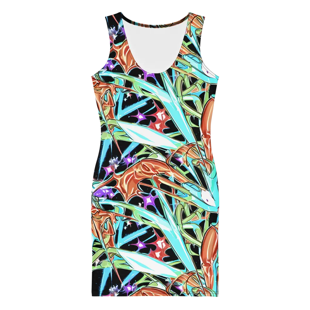Vivid Overgrowth on Bodycon Dress — Front