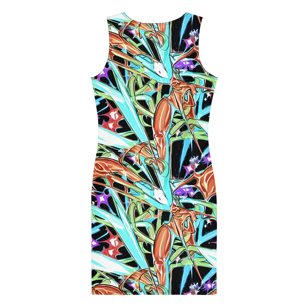 Vivid Overgrowth on Bodycon Dress — Back